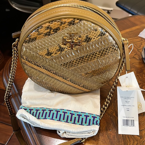 Tory Burch Kira Chevron Exotic Circle Bag - Picture 11 of 13